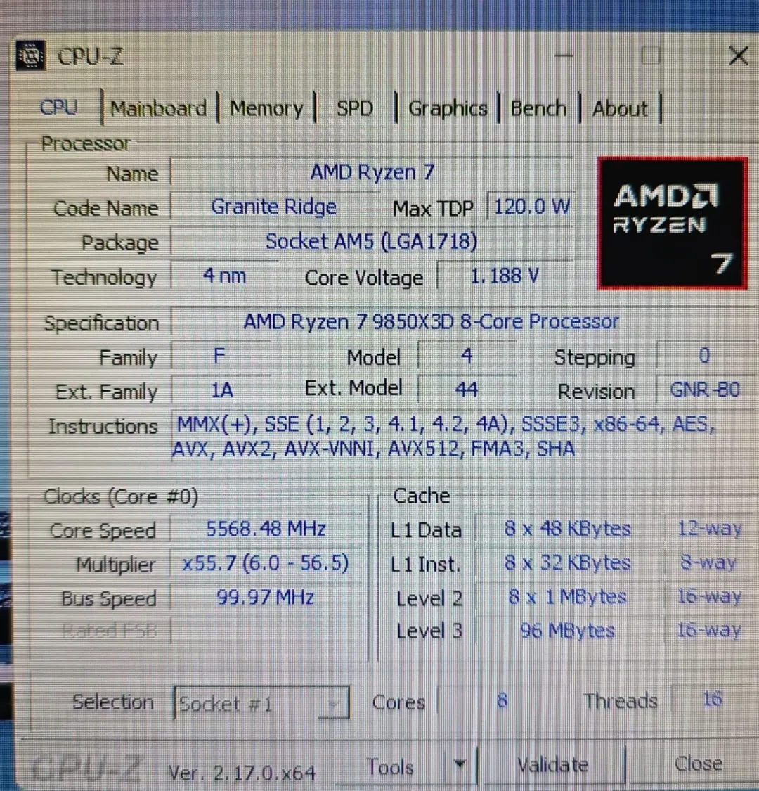 Ryzen 7 9850X3D
