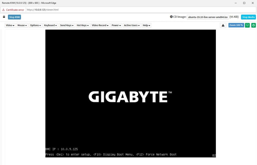 Gigabyte MegaRAC SP X HTML5 IKVM With Remote Media